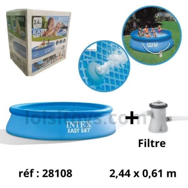 piscine gonflable Easy Set 2,44x61cm avec filtre