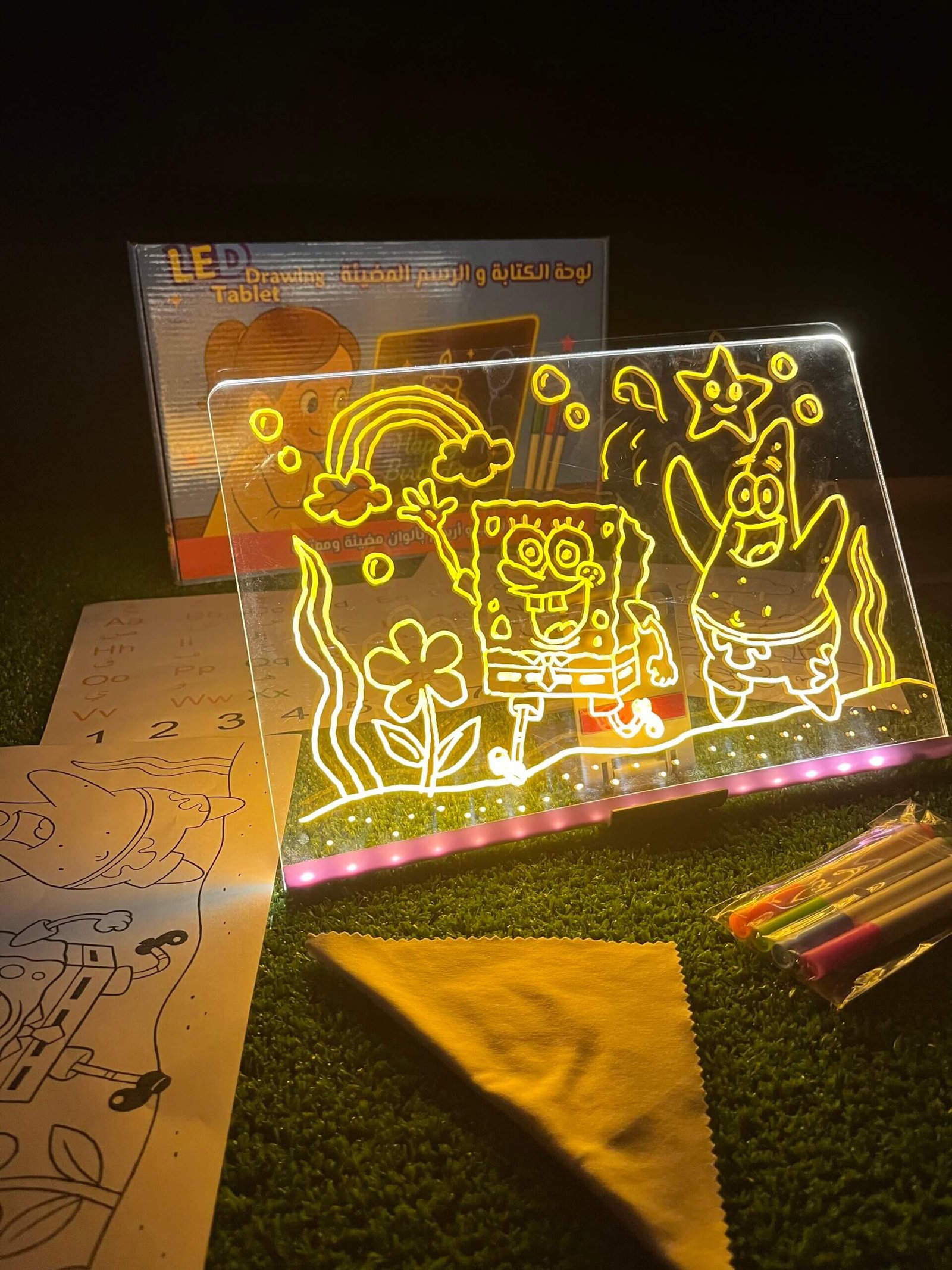 لوحة الرسم والكتابة المضيئة للأطفال - الصورة 2